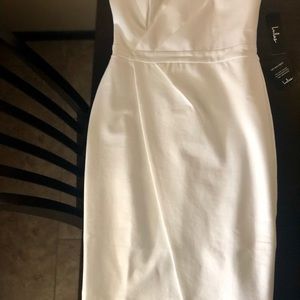 White Strapless Bodycon Dress 